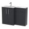 Nuie Arno 1100mm Left Hand Soft Black Combination Unit With Basin