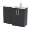 Nuie Arno 1100mm Right Hand Soft Black Combination Unit With Basin