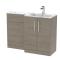 Nuie Arno 1100mm Right Hand Solace Oak Floor Standing Combination Unit Including Stone Basin