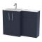 Nuie Arno 1100mm Left Hand Midnight Blue Combination Unit With Stone Basin