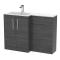 Nuie Arno 1100mm Left Hand Anthracite Woodgrain Combination Unit With Basin