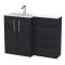 Nuie Arno 1100mm Left Hand Charcoal Black Woodgrain Combination Vanity Unit With Basin & Handles