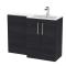 Nuie Arno 1100mm Right Hand Charcoal Black Floor Standing Combination Unit With Basin