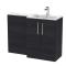 Nuie Arno 1100mm Right Hand Charcoal Black Combination Unit With Basin