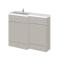 Hudson Reed Fusion 1100mm Left Hand Pebble Grey Combination Unit With Basin, Handles & Overflow