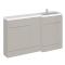 Hudson Reed Fusion 1500mm Right Hand Pebble Grey Combination Unit With 2 Handles