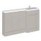 Hudson Reed Fusion 1500mm Right Hand Pebble Grey Combination Unit With 2 Handles
