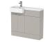 Hudson Reed Fusion 1000mm Pebble Grey Left Hand Combination Unit with Semi Recessed Basin with Soft Close Doors