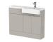 Hudson Reed Fusion 1100mm Pebble Grey Combination Unit & Right Hand Semi Recessed Basin Ready Assembled Soft Close