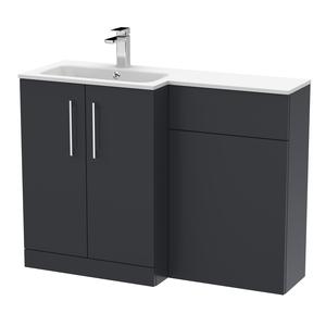 Nuie Arno 1100mm Left Hand Soft Black Vanity Unit With Basin
