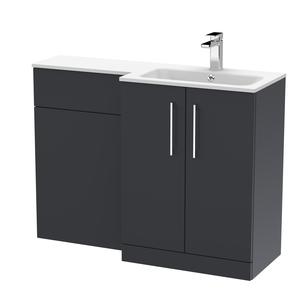 Nuie Arno 1100mm Right Hand Soft Black Combination Unit Including Basin