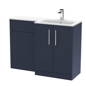 Nuie Arno 1100mm Right Hand Midnight Blue Vanity Unit With Basin