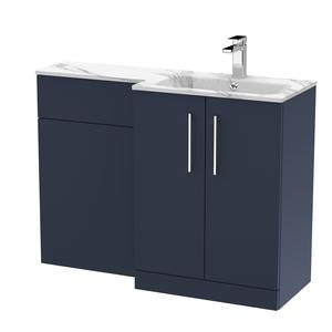 Nuie Arno 1100mm Right Hand Midnight Blue Floor Standing Combination Unit with Basin
