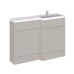 Hudson Reed Fusion 1200mm Right Hand Pebble Grey Combination Basin Unit With Handles