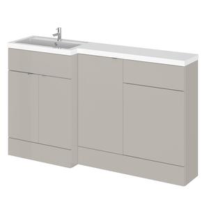 Hudson Reed Fusion 1500mm Left Hand Pebble Grey Combination Vanity Unit