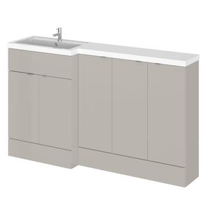 Hudson Reed Fusion 1500mm Right Hand Pebble Grey Combination Unit With Basin