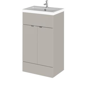 Hudson Reed Fusion 500mm Pebble Grey Vanity Unit & Basin Ready Built
