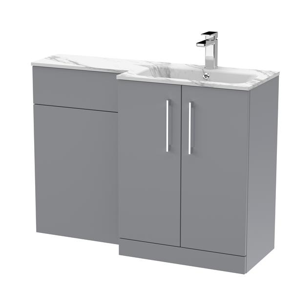 Nuie Arno 1100mm Right Hand Satin Grey Combination Unit