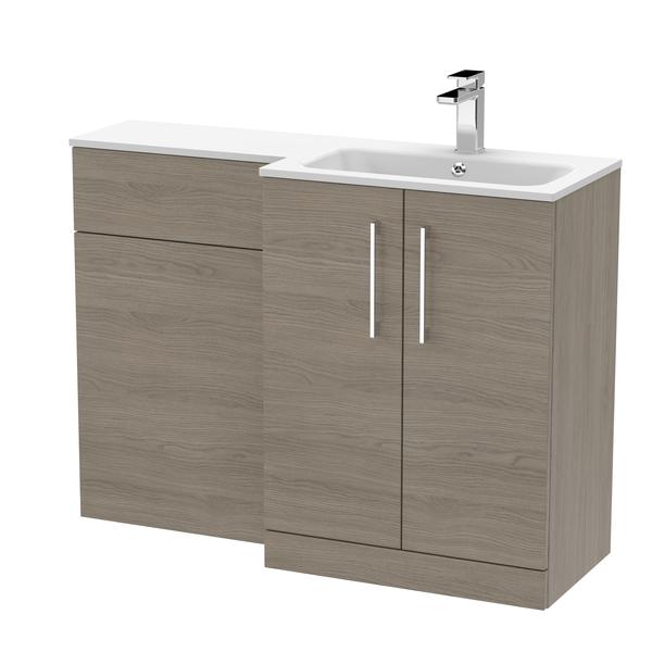 Nuie Arno 1100mm Right Hand Solace Oak Combination Unit Including Basin