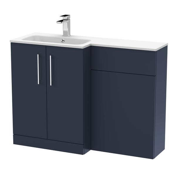Nuie Arno 1100mm Left Hand Midnight Blue Combination Unit With Basin