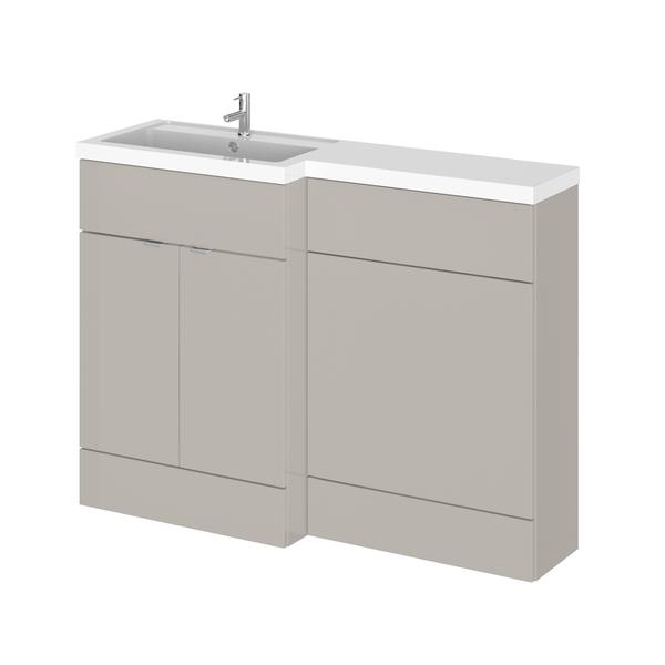 Hudson Reed Fusion 1200mm Left Hand Pebble Grey Combination Unit With Basin