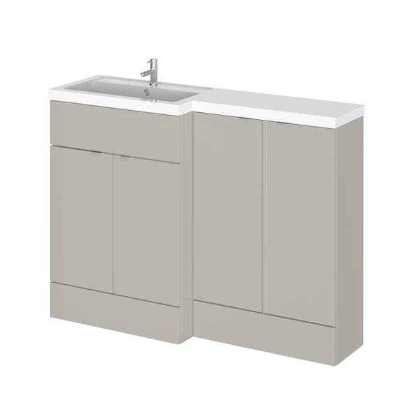 Hudson Reed Fusion 1200mm Left Hand Pebble Grey Combination Unit With Basin