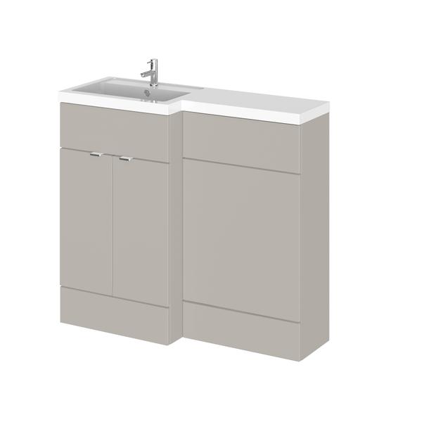 Hudson Reed Fusion 1000mm Left Hand Pebble Grey Combination Vanity Unit With Basin