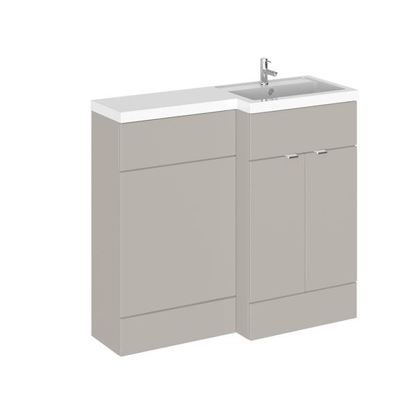 Hudson Reed Fusion 1000mm Right Hand Pebble Grey Combination Unit with Basin