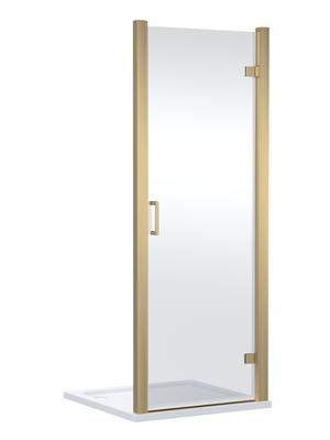 800mm Hinged Shower Door- Brushed Brass