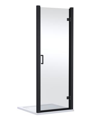 800mm Hinged Shower Door- Matt Black