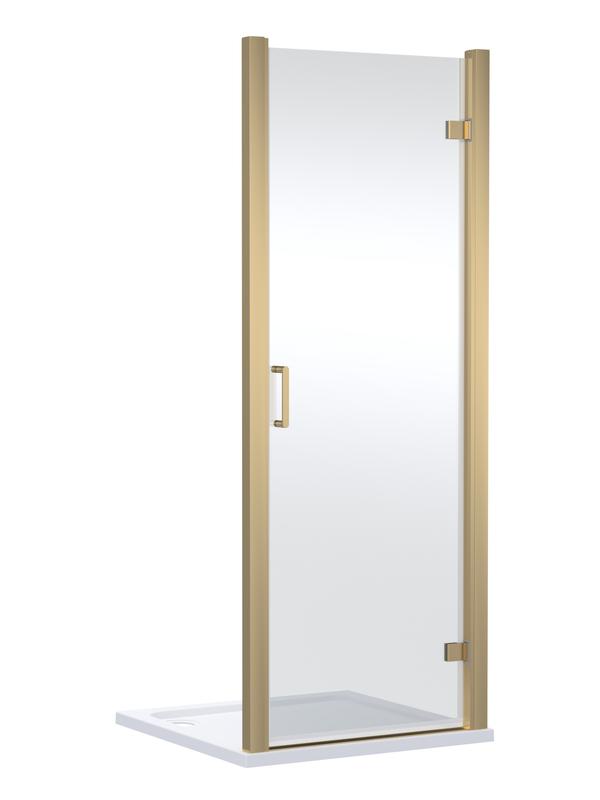 900mm Hinged Shower Door- Brushed Brass