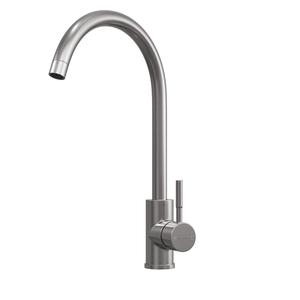 TOP-FIX Vito Swan Kitchen Mixer - Brushed Steel