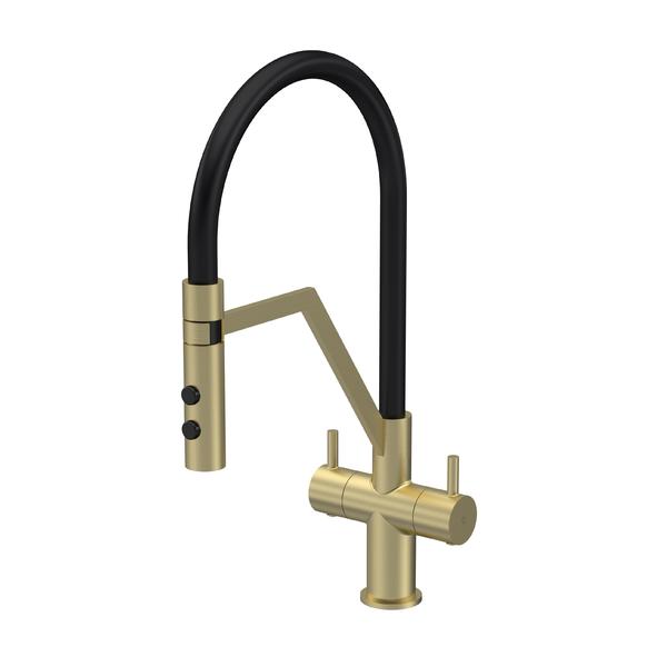 Ravi Mono Dual Lever Brushed Brass