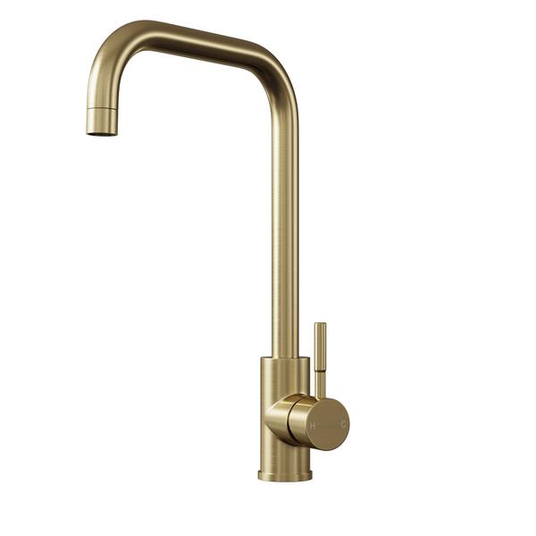TOP-FIX Vito Square Kitchen Mixer - Brushed Brass