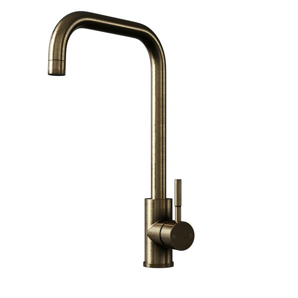 TOP-FIX Vito Square Kitchen Mixer - Antique Brass