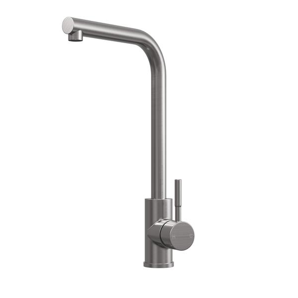 TOP-FIX Vito L-Neck Kitchen Mixer - Brushed Steel