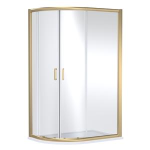 Nuie 1200mm x 800mm Brushed Brass Offset Quadrant Sliding Shower Enclosure