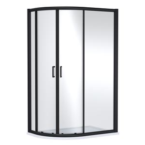Nuie 1200mm x 800mm Matt Black Offset Quadrant Shower Enclosure