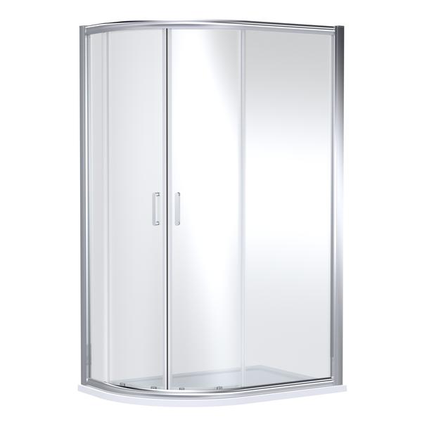 Nuie 1200mm x 800mm Chrome Offset Quadrant Shower Enclosure