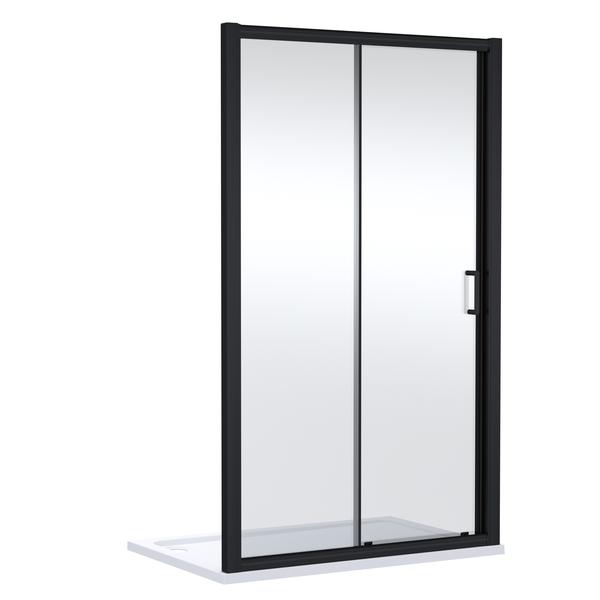1400mm Sliding Shower Door - Matt Black