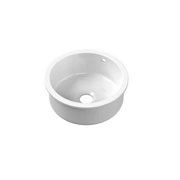 Undermount Round Single Bowl with Overflow & Central Waste 460x191