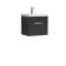 Nuie Athena 500mm Charcoal Black Wall Hung Single Drawer Vanity Unit With Basin