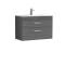 Nuie Athena 800mm Anthracite Woodgrain Wall Hung 2 Drawer Vanity Unit With 1 Tap Hole Basin