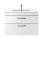 Nuie Athena 800mm Gloss White Wall Hung 2 Drawer Vanity Unit With 1 Tap Hole Basin & Soft Close Drawers