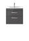 Nuie Athena 600mm Gloss Grey Wall Hung 2 Drawer Vanity Unit With 1 Tap Hole Basin
