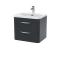Nuie Parade 600mm Soft Black 2 Drawer Wall Hung Vanity Unit With Thin Edge Ceramic Basin