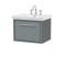 Hudson Reed Lille 600mm Coastal Grey Wall Hung Single Drawer Vanity Unit With 3 Tap Hole Basin