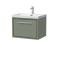 Hudson Reed Lille 600mm Fern Green Wall Hung Single Drawer Vanity Unit With Basin