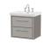 Hudson Reed Lille 630mm Pebble Grey Wall Hung 2-Drawer Vanity Unit With 3 Tap Hole Basin