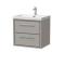 Hudson Reed Lille 600mm Wall Hung Pebble Grey 2-Drawer Vanity Unit With 1 Tap Hole Basin